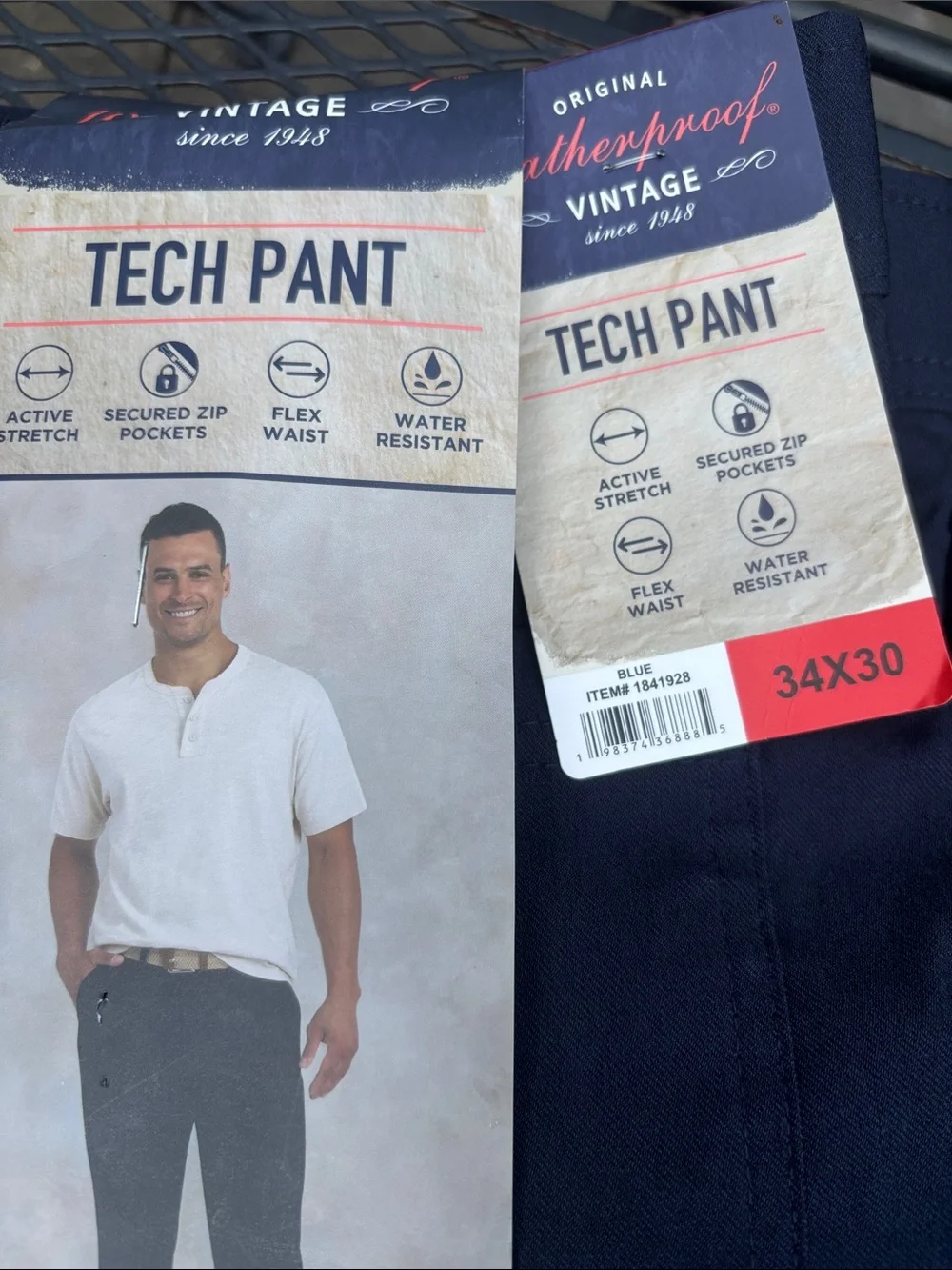 Weatherproof TECH PANT Straight Fit Navy Blue Tech Pant NWT size 34×30